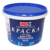Краска Brozex ВД супербелая для стен и потолков по 14 кг (фото)